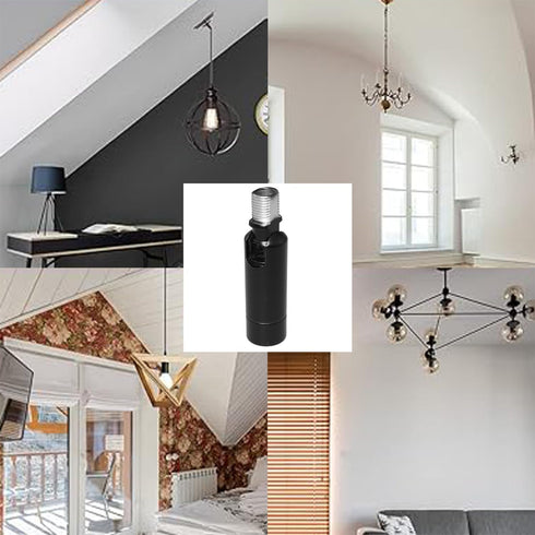 TAODAN 2PCS 180 15.5x60mm Black Tilt Top Light Adaptors Degree Pendant Track Metal Suspension Fittings Multifunctional
