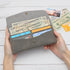 NatSumeBasics Cash Envelope Wallet, Grey Budget Money Dollar Bill Receipt Coupon Holder for Women and Men