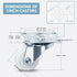 1" Low Profile Caster Wheels Set of 4, No Noise Casters for Furniture, 360 Degree Top Plate