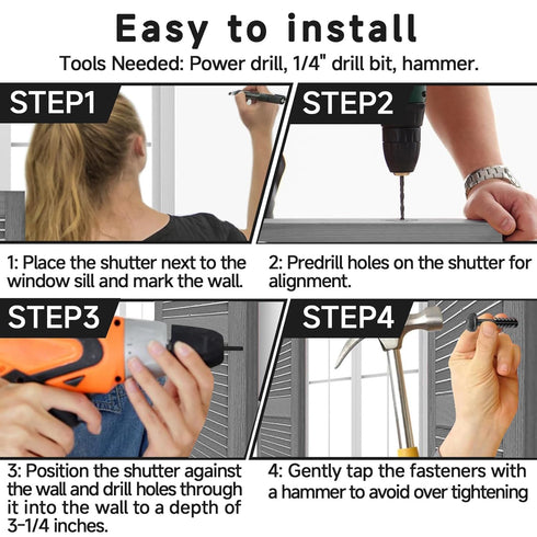 GeekNi 36Pcs 3 Inch Vinyl Shutter Fasteners Strongest Plastic Shutter Screws Window Shutters Hardware Exterior Spikes
