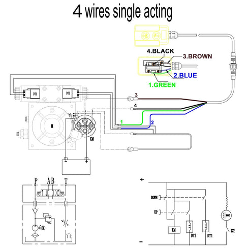 Zinger 4 12v Wire Dump Trailer Remote Control Switch DC Hydraulic Pump Power Unit Up Down Control Switch for Double