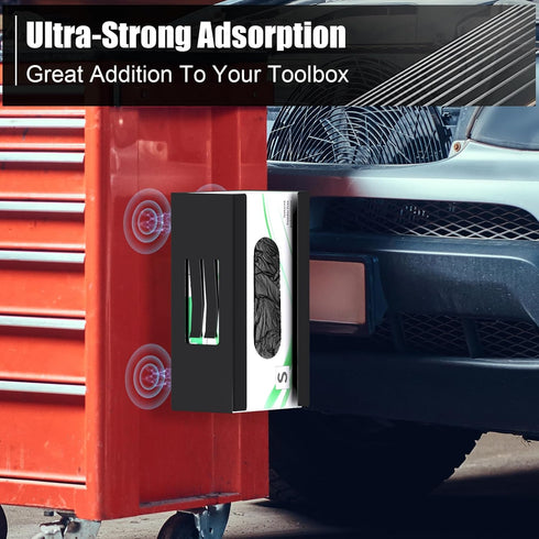 Mxsapve Magnetic Glove Box Holder, Disposable Glove Dispenser Wall Mount, Metal Glove Rack Organizer for Rubber Latex