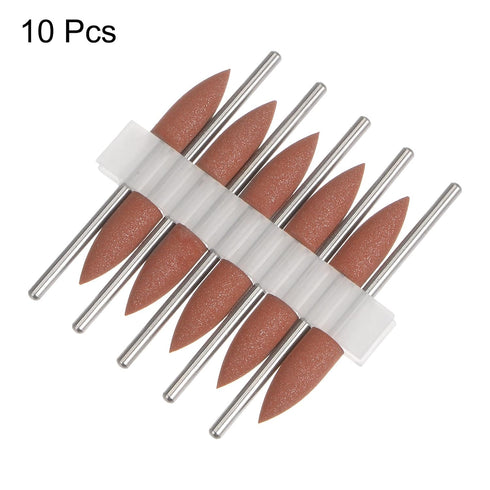 10pcs Rubber Polishing Bit, 400 Grit 6mm Dia Mounted Grinding Head for Electric Grinder Rotary Tool