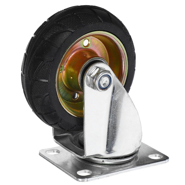 FRCOLOR 4-Inch Rubber Caster Wheels with Iron Core, Universal Swivel Trolley Caster