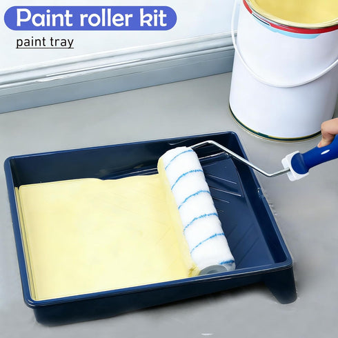 Dekonmon 16PCS, 9&4 Inch 2-4FT 4 Paint Roller Kit Paint Roller with Adjustable Stainless Steel Extension Pole