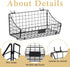4 Pcs Slatwall Baskets with Hooks, Black Wire Hanging Basket Storage for Pantry Kitchen Garage