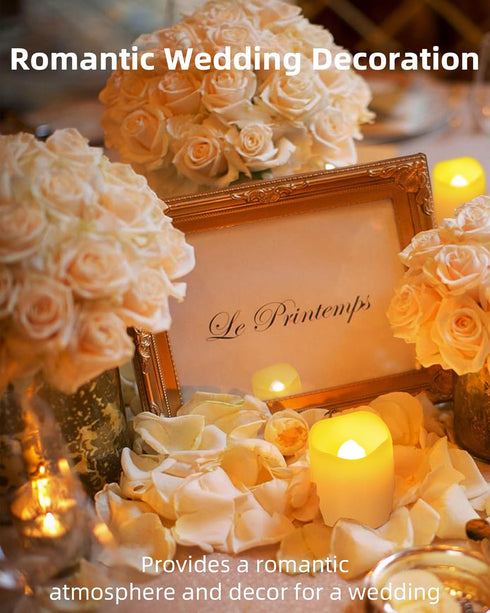 SHYMERY Flameless Votive Candles - 24 Pack, 200+ Hour Battery Operated LED Tea Lights for Wedding and Christmas