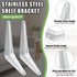 PHITUODA 24 Pack 6 5 Inch, Shelf Brackets x Heavy Duty White Metal Floating Shelf Bracket, L Bracket Corner Brace