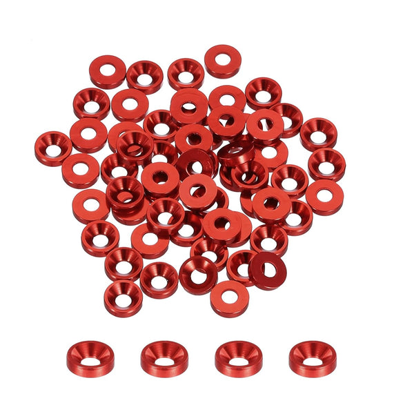 MECCANIXITY 50pcs M3 Counterbore Washers, 8mm Anodized Aluminum Alloy Head Gaskets for RC/FPV/PC/Drone Parts