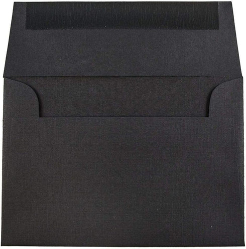 JAM PAPER 4Bar A1 Premium Invitation Envelopes, 3 5/8 x 5 1/8, Black Linen, 100/Pack