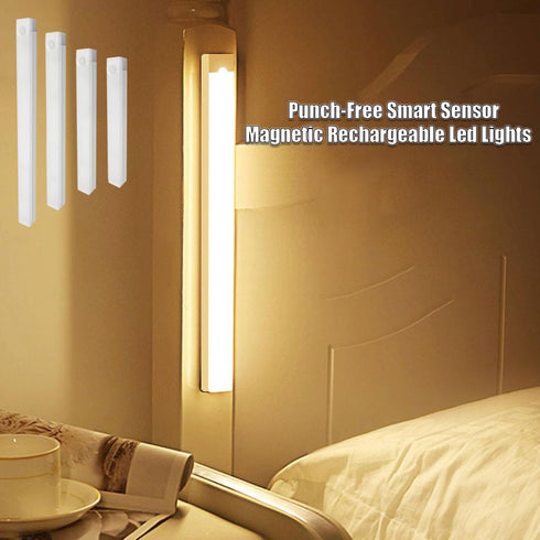Generic 4/8Pack (4PCS Light,10cm/3.9in) Punch-Free Smart Sensor Magnetic Rechargeable Led Lights,Under Cabinet