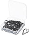 MECCANIXITY 50 Pieces Metal Paper Clip, Drop-Shaped with Box, 1 Inch Black for Crafts and Organization