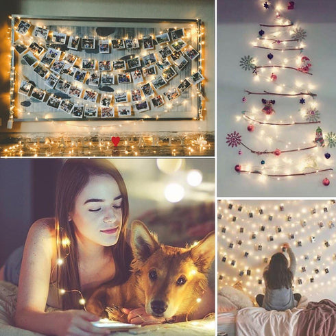 100 AMIR Solar Powered String Lights, Mini LED Copper Wire Lights, Starry String Lights, Indoor Outdoor Waterproof