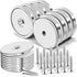 E BAVITE Neodymium Cup Magnets, Heavy Duty Rare Earth Magnets, Round Base with Countersunk Hole, Pack of 8