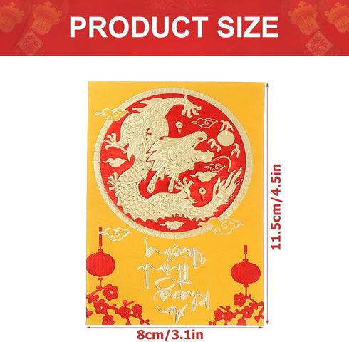 Chinese New Year Red Envelopes 2024, Lunar New Year of Money Envelopes, Red Envelope Packets Hong Bao with Gold Embossed Patterns for Spring Festival 30pcs B by NUOBESTY