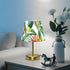 Dimmable ALAZA Table Lamp for Bedroom Nightstand Tropical Palm Leaf Flower Bedside Lamp with USB Port Fabric Shade Desk