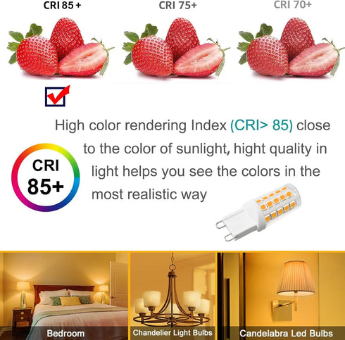 KAPATA G9 Bulb, Dimmable 40W T4 G9 Bulb Pack 5 LED Halogen Equivalent, Soft White , Energy saving No Flicker