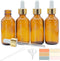 4 PACK 2 oz Dropper Bottle with Funnel, Labels & Long Pipette, 60 ml Amber Glass for Essential Oils