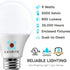 LUXRITE A19 LED Dusk to Dawn Light Bulbs, 60 Watt Equivalent, Automatic On Off Sensor, 5000K Bright White, 4 Pack