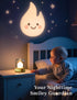 Dimmable Cozy Cute Smiley Night Light with White Noise, Vintage Flickering Flame Lamp, USB Rechargeable Sleep Timer