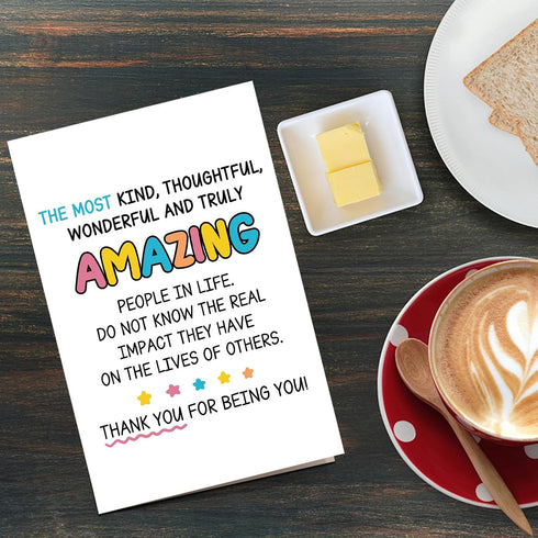 Qiliji Cute Thank You Card, Thank You Card for Friend Bestie, Appreciation Card for Family Partner Coworker Teacher