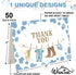 50 Pack Whaline Western Cowboy Baby Shower Thank You Card Boxed Blue Cow Print Baby Clothes Greeting Cards