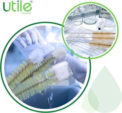 Utile 7 Pcs Lab Cleaning Brush Set, 7 Sizes including Beaker, Buret, Cylinder, and Tube Brushes