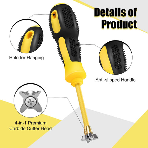Zhengmy 4 in 1 Grout Removal Tool - Scraper Cleaning Remover Tool for Tile Caulking Cleaner