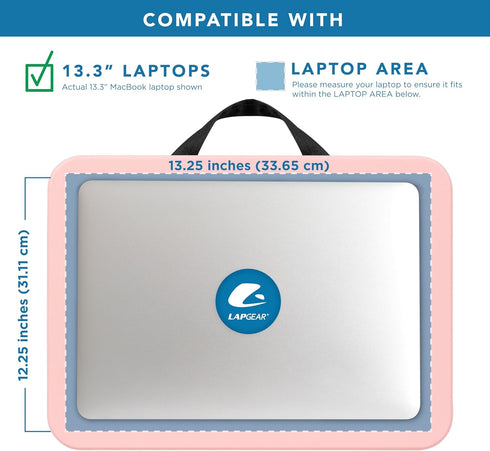 LAPGEAR Compact Lap Desk - Rose Quartz, Fits up to 15 Inch Laptops, Style No. 43104