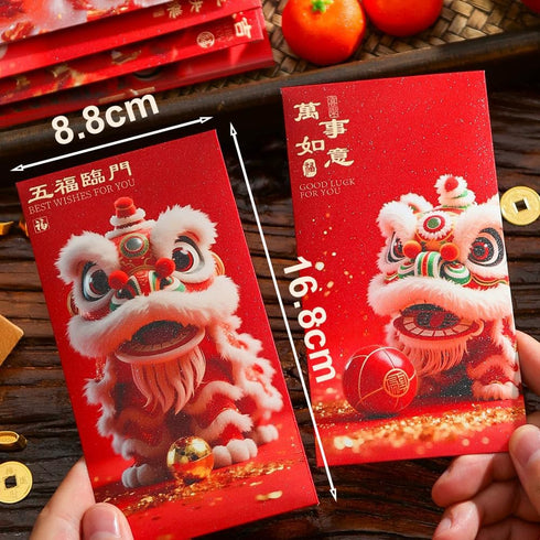 BAIWOVIS 6 Pack Packets, 2) Chinese New Year Red Envelopes, Traditional Lunar New Year of Horse Money Lucky Money