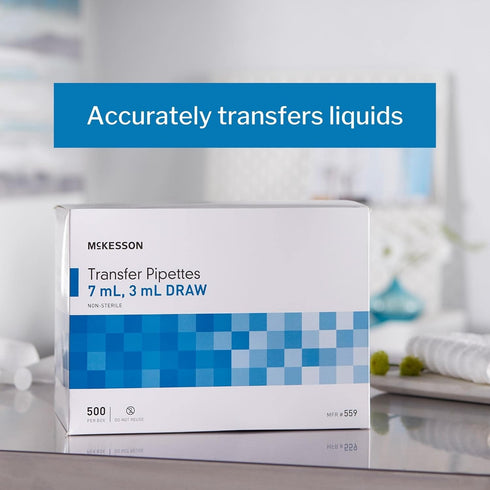 McKesson Transfer Pipette, Non-Sterile, 7 mL Capacity 0.5 mL to 3 mL Graduation Increments, 500 Count, 1 Pack