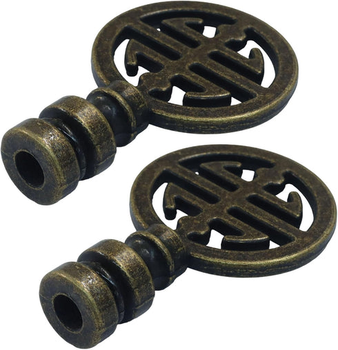 Hordion Set 2 Decorative Bronze Lamp Finials - of Elegant Knobs for Table and Floor Lamps