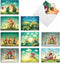 The Best Card Company 10 Blank Note Cards for Kids, Assorted Greetings Boxed, Fun Mythical Fantasy Cards (4 x 5.12
