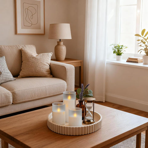Set 3, Homemory Flameless Candles of White Acrylic LED Candles Upgraded Realistic Battery Operated Flames with Remote