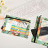 panksolu 3 2PCS Binder Pencil Pouch for Ring Cashew Fruits Pencil Pouch with Zipper Clear Window Pencil Case Pencil