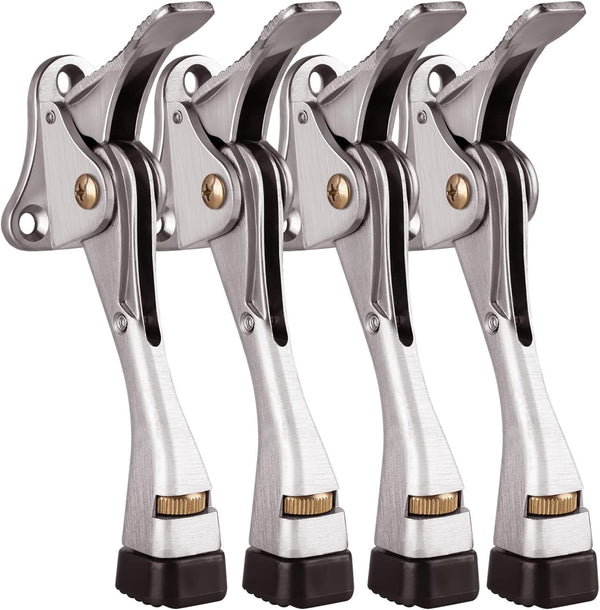 Gotega 4 Packs Kickdown Door Stopper with One Touch Adjustable Height and Rubber Tip, 4 Inches