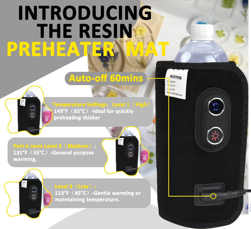 NISITEM Resin Bottle Warmer, Electric Epoxy Resin Heating Mat to Reduce Bubbles for Smooth Pouring