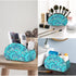 5 Floral Print Remote Control Holder with Compartments, PU Leather Office Desk Organizers - Couch/TV Cabinet/Bedside
