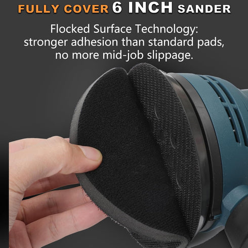 6-Inch 5 Pack No-Hole Interface Pad: Hook & Loop Foam Sanding Discs Backing Pads Replacement for Random Orbital