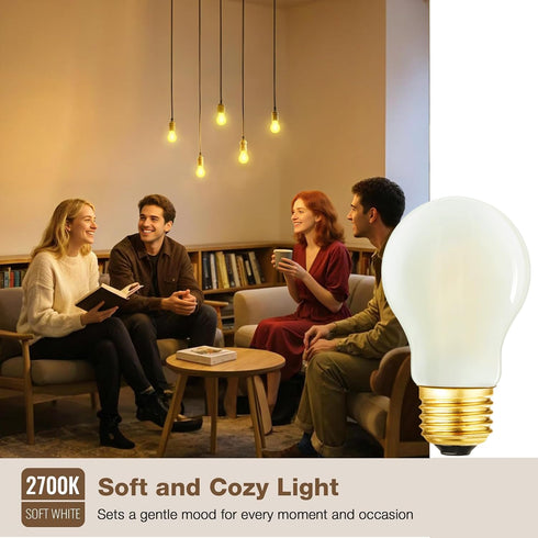 DONDDA E26 Bulb 6W A15 Dimmable Bulb 60 E26 Bulb 2700K AC120V 600LM E26 Bulb Pack 6 Frosted LED Equal Watt Edison Warm