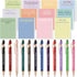 Snarky Funny Office Notepads Pens, 24 Pcs Negative Sarcastic Quotes Work Ballpoint Pens with Stylus Tip