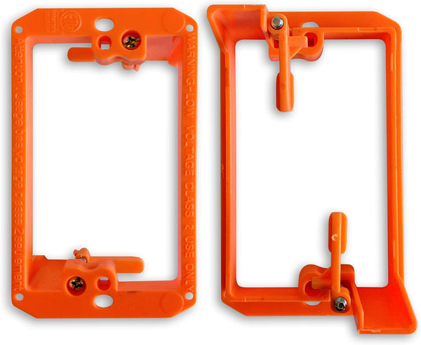 2 Pack Low Voltage Mounting Brackets 1 Gang - Cable Wall Plate Bracket for Old Work, HDMI, Coaxial, Speaker Wire