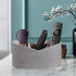 YAPISHI Remote Control Holder with 3 Compartments, Modern PU Leather Desk Accessories Organizer for Office/Home