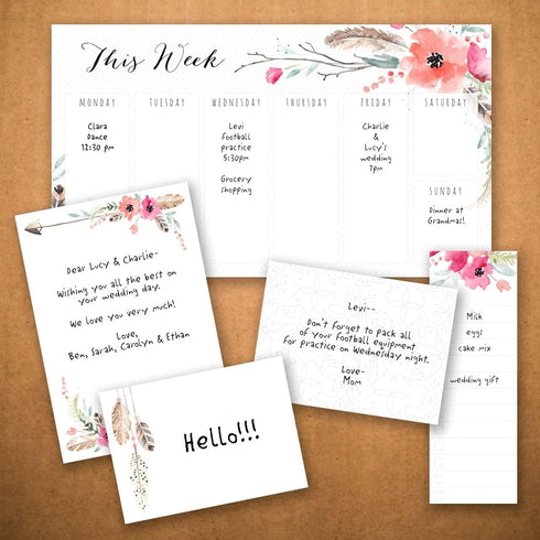 Boho Spirit Adhesive Sticky Note Pack, 5 Pads, 50 Sheets Per Pad