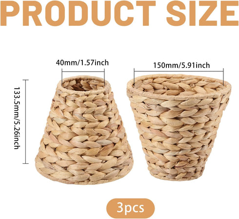 3 Horsetail 1.6 inch PCS Clip-On Chandelier Lamp Shades Cone Lamp Shades Replacement Clip on Lamp Shade for Floor Lamp