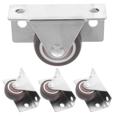 Beaupretty 4pcs 1.2-inch Small TPR Fixed Furniture Casters with Metal Top Plate