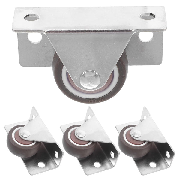 Beaupretty 4pcs 1.2-inch Small TPR Fixed Furniture Casters with Metal Top Plate