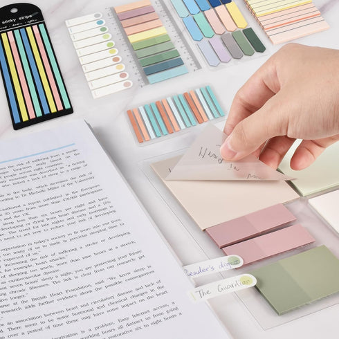 BAYTORY 1610 Sheets Transparent Sticky Notes, Clear Waterproof 3 x 3 inch Memo Pad for Annotating Books