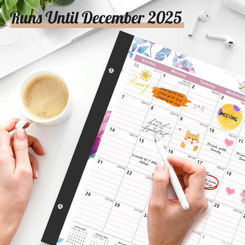 Gannyfer Large Desk Calendar 2024-2025, 18 Month Calendar Jul 2024 - Dec 2025, 22" x 17" Desktop Pad for Planning