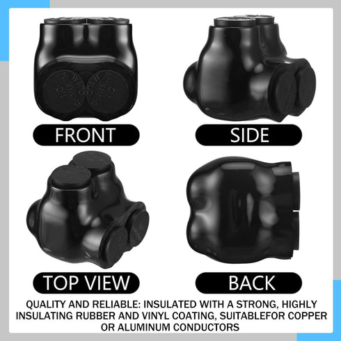 5 Pcs Insulated Multi Cable Connectors - 2 Port Single Entry Splice Electrical Power Connector for 1/0-14AWG Wire